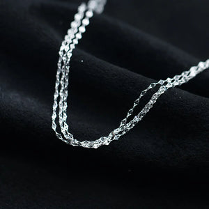 925 Sterling Silver Three-Twist Chain Long Necklace
