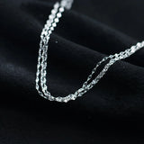 925 Sterling Silver Three-Twist Chain Long Necklace