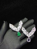 1pc Silver Paved CZ Necklace Pendant DIY Jewelry Findings