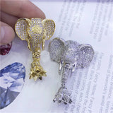 Women's 32x50mm Gold Plated Elephant Pendant Tassel