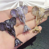 Women's 32x50mm Gold Plated Elephant Pendant Tassel