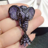 Women's 32x50mm Gold Plated Elephant Pendant Tassel