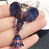 Women's 32x50mm Gold Plated Elephant Pendant Tassel