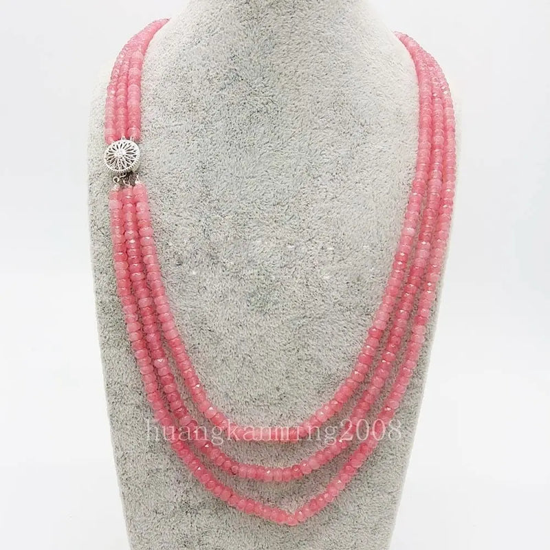 8mm Pink Jade Beads Necklace for Women