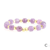 Women's Natural Stone Beaded Bracelet 8mm Stretch Semi-precious Stones