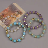 Women's Natural Stone Beaded Bracelet 8mm Stretch Semi-precious Stones