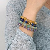 Women's Natural Stone Beaded Bracelet 8mm Stretch Semi-precious Stones