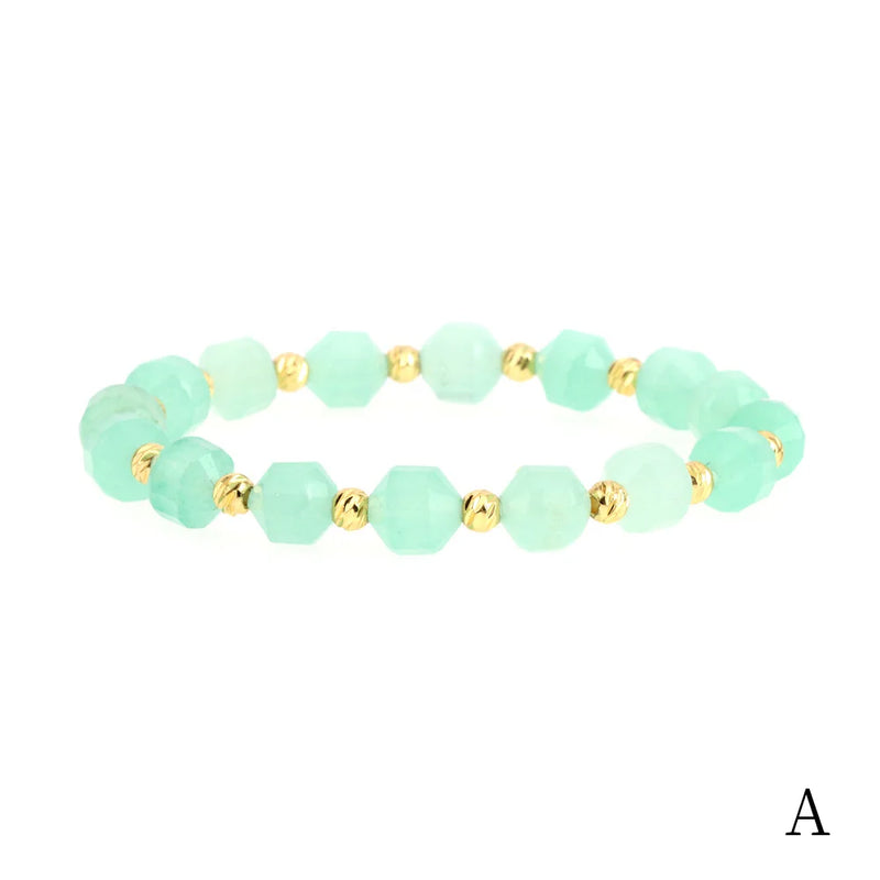 Women's Natural Stone Beaded Bracelet 8mm Stretch Semi-precious Stones