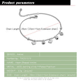 925 Silver Heart Pendant Anklet Sandals Jewelry