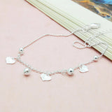 925 Silver Heart Pendant Anklet Sandals Jewelry