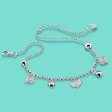 925 Silver Heart Pendant Anklet Sandals Jewelry