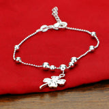 925 Silver Clover Pendant Anklet Beach Jewelry