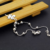 925 Silver Clover Pendant Anklet Beach Jewelry