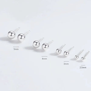 925 Silver Ear Nail 2.5mm-5mm Round Bead Jewelry Couple Gift