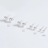 925 Silver Ear Nail 2.5mm-5mm Round Bead Jewelry Couple Gift