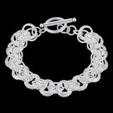 Women's 925 Silver Bracelet Hollow Silver Jewelry 20.5CM*1.0CM