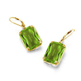 925 Silver 14K Peridot Green Gemstone Drop Earrings