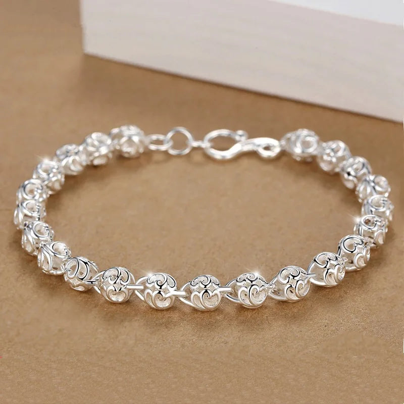925 Silver Round Ball Bracelet Silver Jewelry