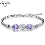 Women's Round Bead Open Bangle 925 Silver Engagement Wedding Gift Jewelry