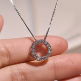 925 Silver Zircon Pendant Necklace Wedding Jewelry