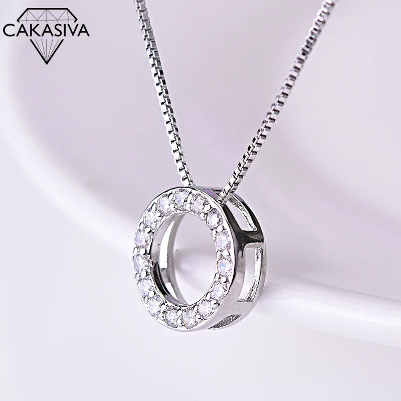 925 Silver Zircon Pendant Necklace Wedding Jewelry