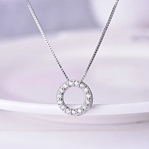 925 Silver Zircon Pendant Necklace Wedding Jewelry