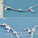 925 Silver Dolphin Anklet Summer Beach Jewelry