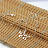 Sterling Silver Anklet with Cartoon Pendant. Summer Silver Jewelry Chain Anklet