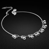 925 Silver Beads Pendant Women's Anklet Summer Foot Jewelry