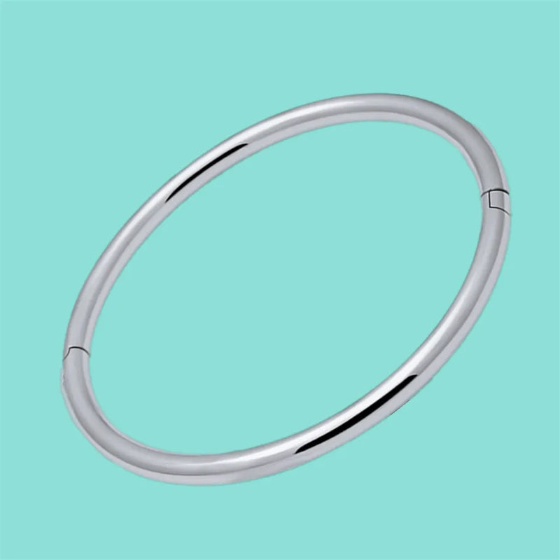 Women's 925 Sterling Silver Bangle Solid Female Charm Jewelry Party Gift
