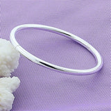 Women's 925 Sterling Silver Bangle Solid Female Charm Jewelry Party Gift