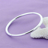 Women's 925 Sterling Silver Bangle Solid Female Charm Jewelry Party Gift