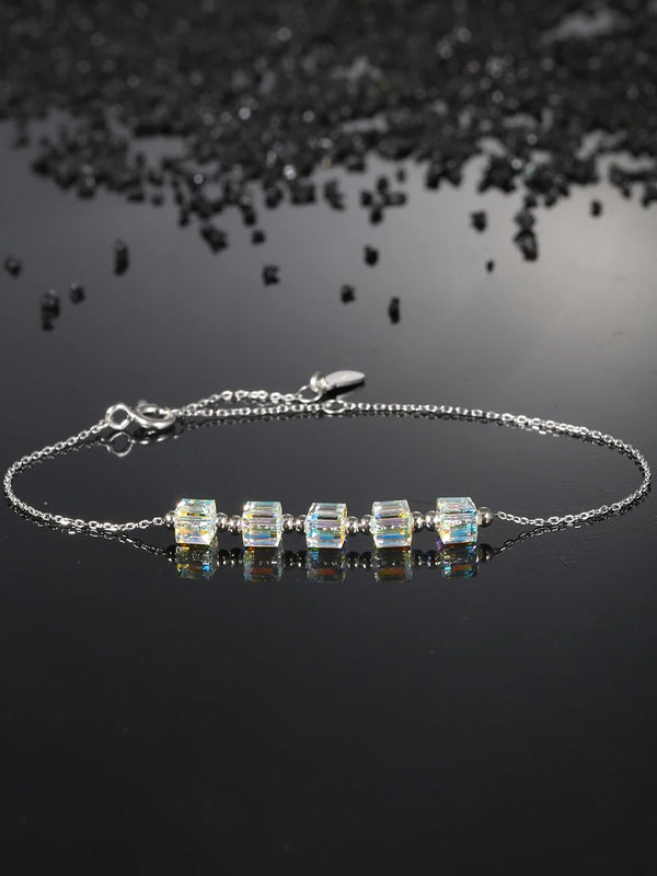 925 Silver Crystal Bracelet Brief Style