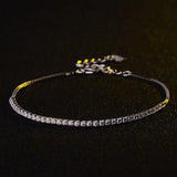 925 Silver Bracelet Roman Square Zircon Jewelry