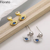 925 Silver Devil's Eye CZ Stud Earrings