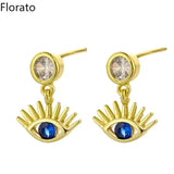 925 Silver Devil's Eye CZ Stud Earrings