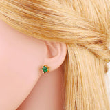 925 Silver Zircon Star Stud Earrings Romantic Wedding Jewelry