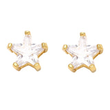 925 Silver Zircon Star Stud Earrings Romantic Wedding Jewelry