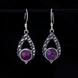 925 Silver Purple Dragon Crystal & Moonstone Drop Earrings