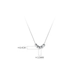Women's 925 Silver Necklace Frosted Beads Choker Pendant