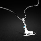 Women's Snow Boots Pendant Silver Necklace 925 Sterling Silver