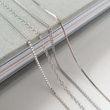 925 Silver Necklace Platinum Snake Bone Box Pattern Cross Collar Chain