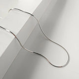 925 Silver Necklace Platinum Snake Bone Box Pattern Cross Collar Chain