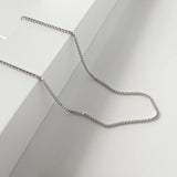 925 Silver Necklace Platinum Snake Bone Box Pattern Cross Collar Chain