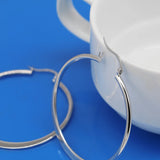 925 Sterling Silver Hoop Earrings - Minimalist 54MM Round - Party Charm Jewelry