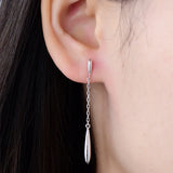925 Silver Drip Dangle Earrings Elegant Design for Women