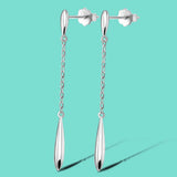 925 Silver Drip Dangle Earrings Elegant Design for Women