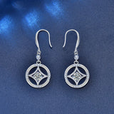 925 Silver Stud Earrings Chinese Style Retro Moissanite Jewelry