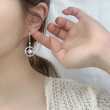 925 Silver Stud Earrings Chinese Style Retro Moissanite Jewelry