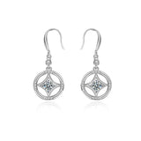 925 Silver Stud Earrings Chinese Style Retro Moissanite Jewelry
